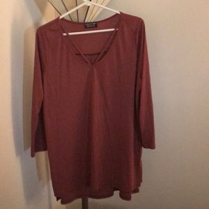 Light brick red shirt purchased through stitch fix